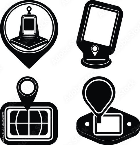 GPS Device silhouette vector