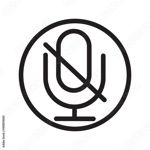 Microphone audio muted. Muted microphone vector icon isolated on white background.. Retro microphone icon
