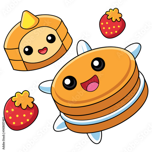flying pancakes with syrup
