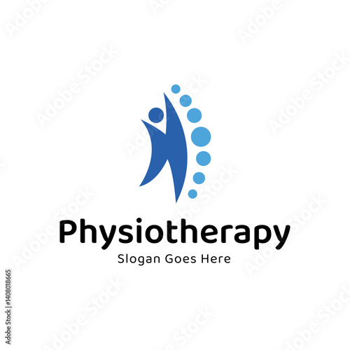 Physiotherapy logo design. Orthopedic spine and physiotherapy logo design vector template.