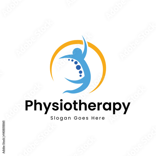 Physiotherapy logo design. Orthopedic spine and physiotherapy logo design vector template.