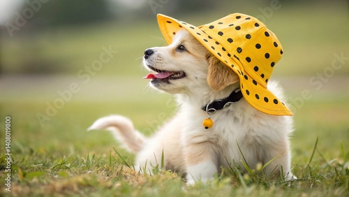 Fototapeta Naklejka Na Ścianę i Meble -  woman,dog,outdoor street barger,cake,delicious dessert sweets,skin cream,tameplate,A serene reading nook featuring an oversized armchair draped with a soft, plush blanket in muted tones. A small woode