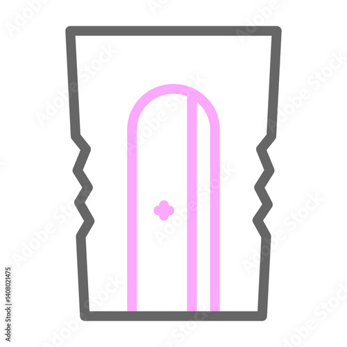 Pencil Sharpner Vector Line Lt Pink Grey Icon Design