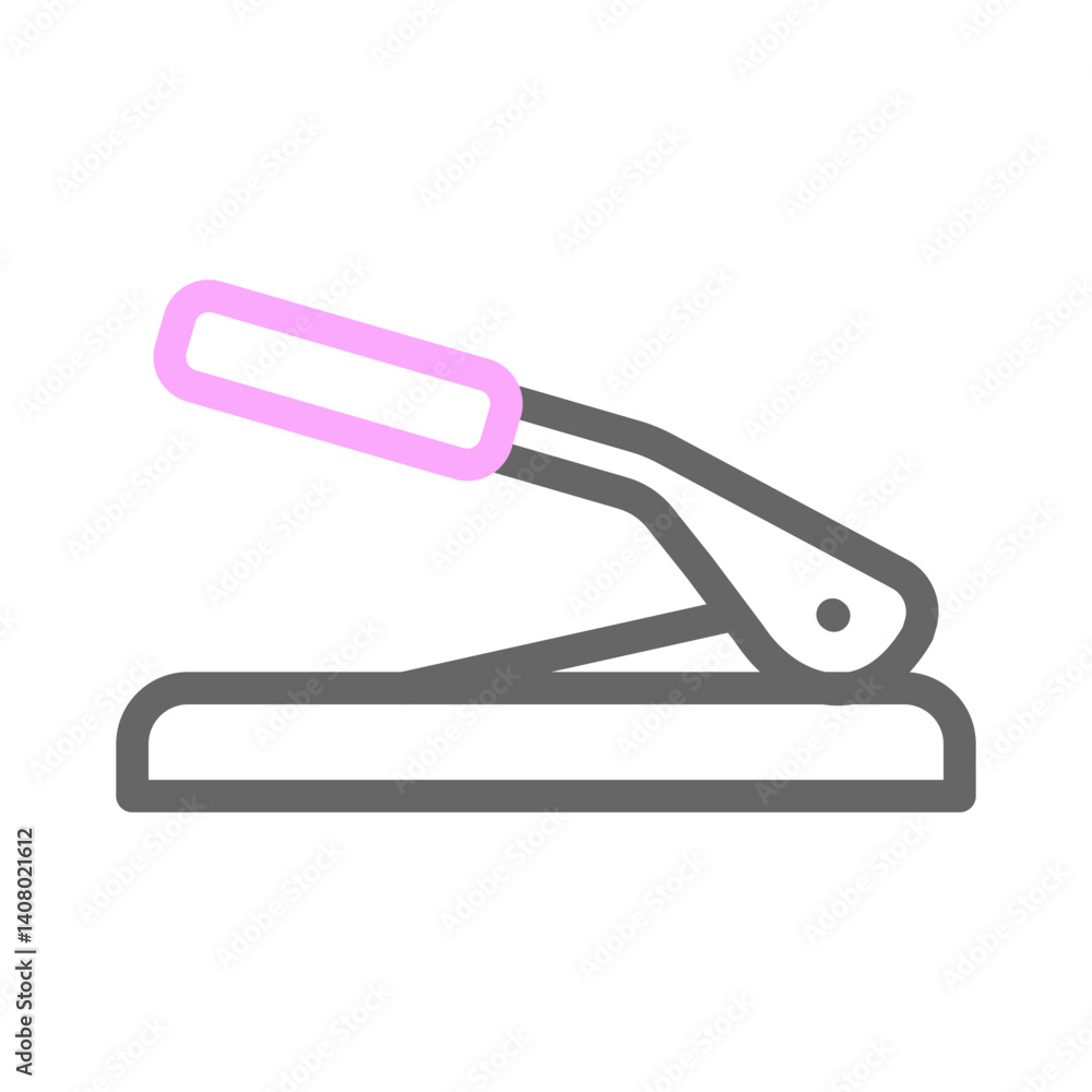 Punching Machine Vector Line Lt Pink Grey Icon Design Punching Machine Vector Line Lt Pink Grey Icon Design