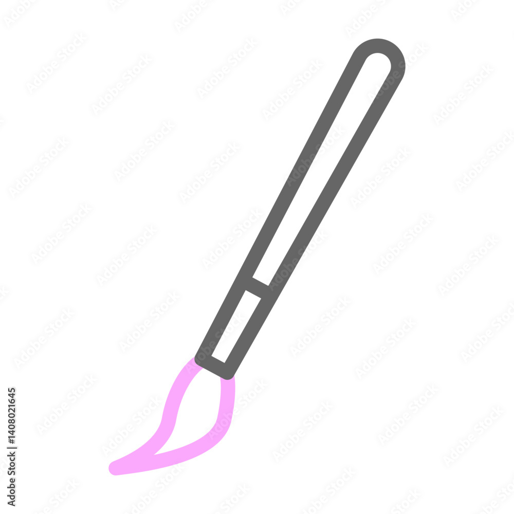 Paint Brush Vector Line Lt Pink Grey Icon Design Paint Brush Vector Line Lt Pink Grey Icon Design