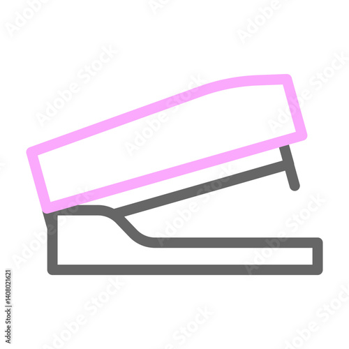 Stapler Vector Line Lt Pink Grey Icon Design