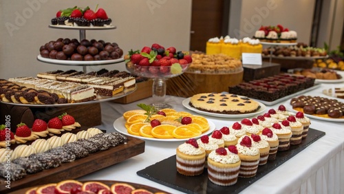 Fototapeta Naklejka Na Ścianę i Meble -  woman,dog,outdoor street barger,cake,delicious dessert sweets,skin cream,tameplate,A serene reading nook featuring an oversized armchair draped with a soft, plush blanket in muted tones. A small woode