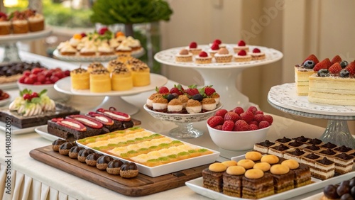 Fototapeta Naklejka Na Ścianę i Meble -  woman,dog,outdoor street barger,cake,delicious dessert sweets,skin cream,tameplate,A serene reading nook featuring an oversized armchair draped with a soft, plush blanket in muted tones. A small woode