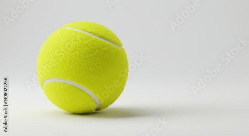 Yellow tennis ball, ideal for sports designs, advertisements, and social media content related to tennis, sports, and playfulness.