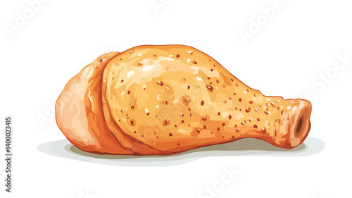 Professional Chicken Thigh Flat Vector Design on White Background