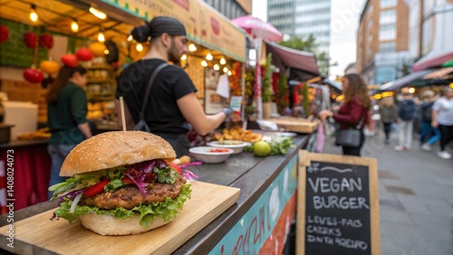 Fototapeta Naklejka Na Ścianę i Meble -  woman,dog,outdoor street barger,cake,delicious dessert sweets,skin cream,tameplate,A serene reading nook featuring an oversized armchair draped with a soft, plush blanket in muted tones. A small woode