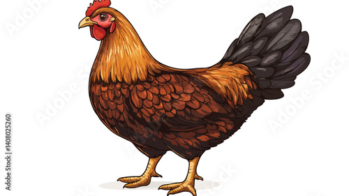 Vibrant Cartoon Hen Illustration for Creative Designs