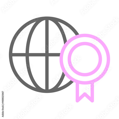 Web based Courses Vector Line Lt Pink Grey Icon Design