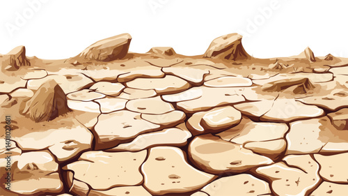 Cracked Dry Soil in Arid Climate: Desolate Desert Ground Texture Background
