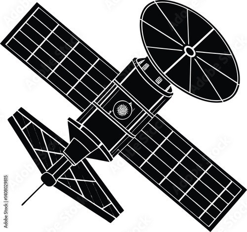 Space Satellite Silhouette Vector | Satellite Design in Space