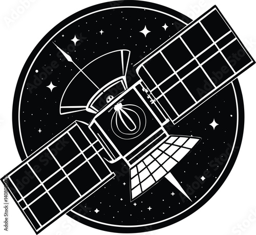 Space Satellite Silhouette Vector | Satellite Design in Space