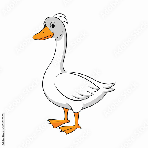 goose on white background