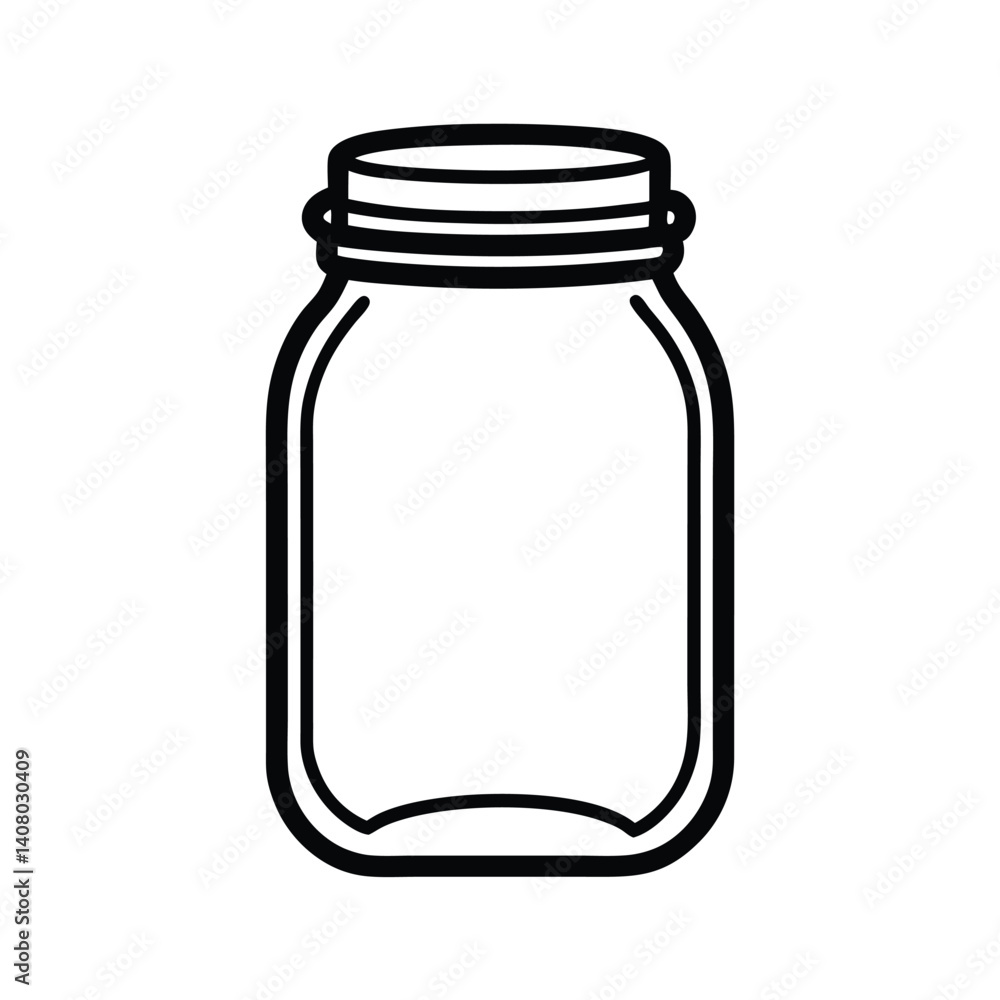 Mason Jar Minimalist Glass Line Art Design Mason Jar Minimalist Glass Line Art Design