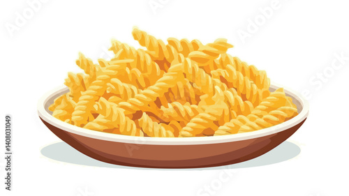 Delicious Fusilli Pasta with Cheese on Plate - Gourmet Italian Cuisine Photography