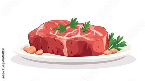 Delicious Grandma's Bean Stew Flat Vector Isolated