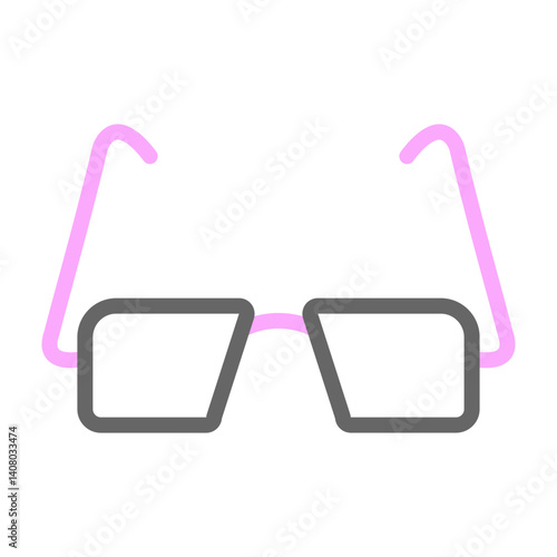 Reading Glasses Vector Line Lt Pink Grey Icon Design