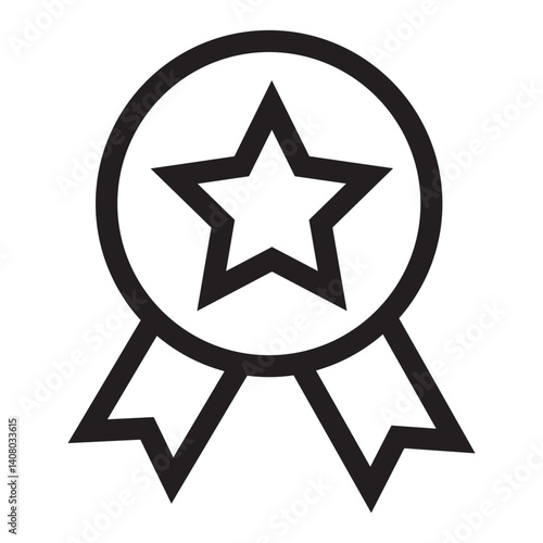 star medal icon. Certified medal. Quality badge. Vector illustration. 10 EPS
