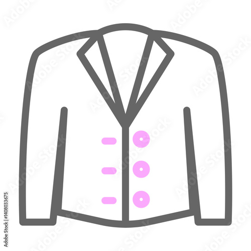 Coat Vector Line Lt Pink Grey Icon Design