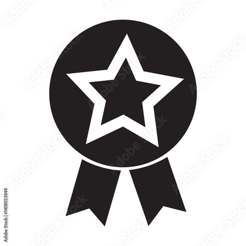 star medal icon. Certified medal. Quality badge. Vector illustration. 10 EPS