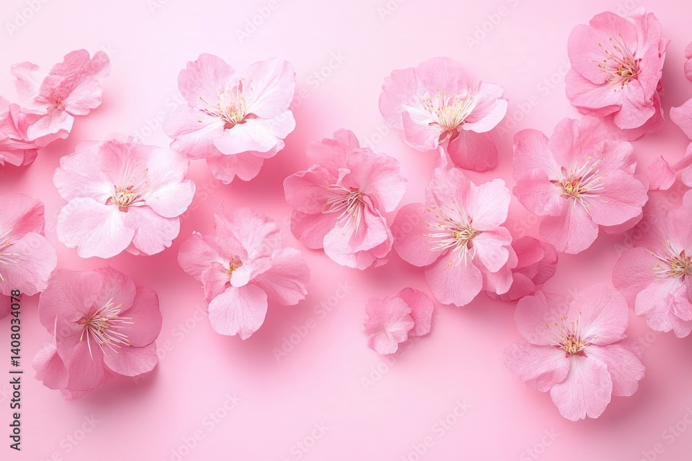 Hydrangea Flowers on Pastel Pink Background Minimalist Design Floral Composition Hydrangea Flowers on Pastel Pink Background Minimalist Design Floral Composition