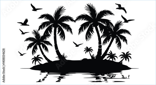 silhouette of a palm tree