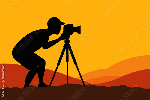 silhouette of photographer