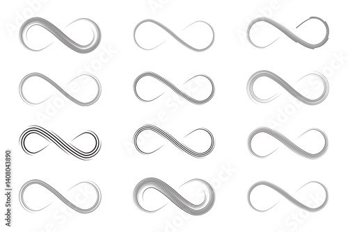 Hand drawn infinity symbol. Black infinity icon. Eternity, infinite, limitless and forever signs.