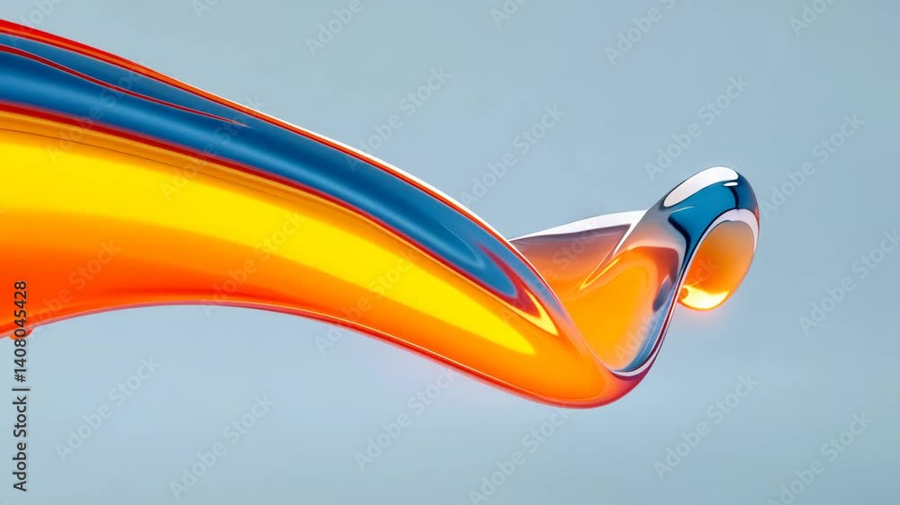 Fließende orange Flüssigkeit in Bewegung