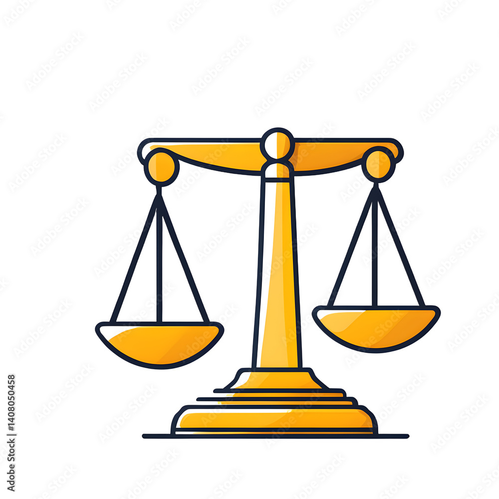 Modern design icon of a scale symbolising justice, isolated on a empty plain background Modern design icon of a scale symbolising justice, isolated on a empty plain background