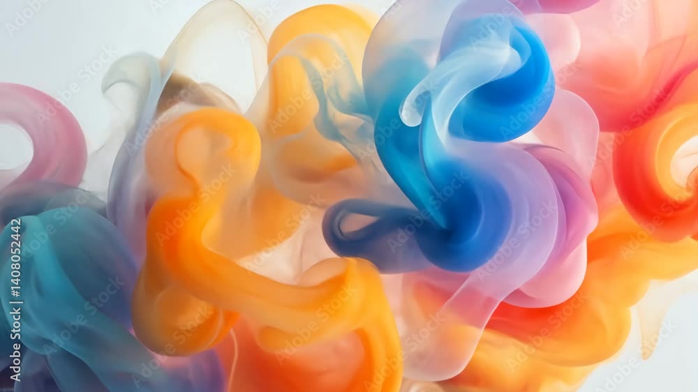 Bunte Farbwirbel treffen aufeinander