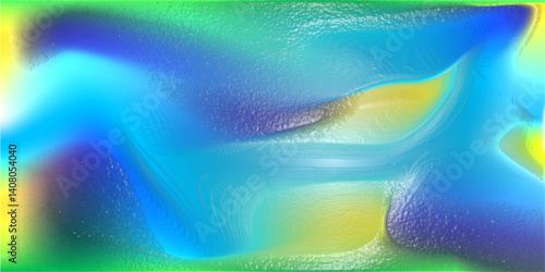 Abstract colorful waves reflect sunlight on a blue seascape under a summer sky