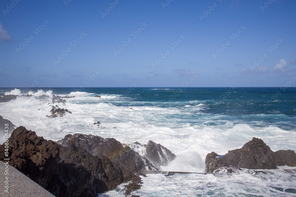 Explore the stunning natural pools at Madeira's Piscinas Naturais do Aquario and enjoy the beautiful coastal scenery