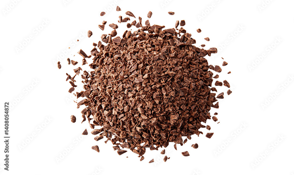Chopped Milled Chocolate on transparent background Chopped Milled Chocolate on transparent background