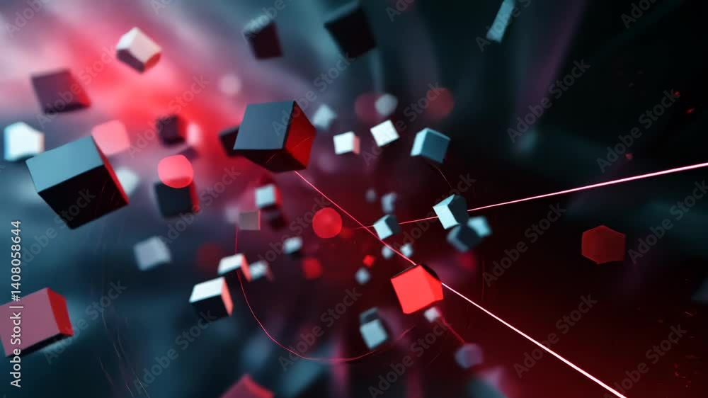 Digitale Lichtstreifen in blauer Explosion