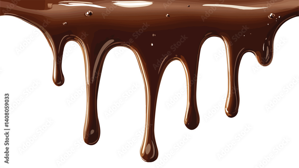 Rich Melted Chocolate Syrup Dripping in Illustration - Sweet and Tempting Delight Rich Melted Chocolate Syrup Dripping in Illustration - Sweet and Tempting Delight