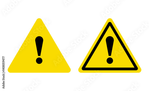 yellow warning sign, Warning Symbols, Yellow Triangle Signs, Black Exclamation Marks, Safety Icons, Hazard Alert Graphics, Minimalist Design