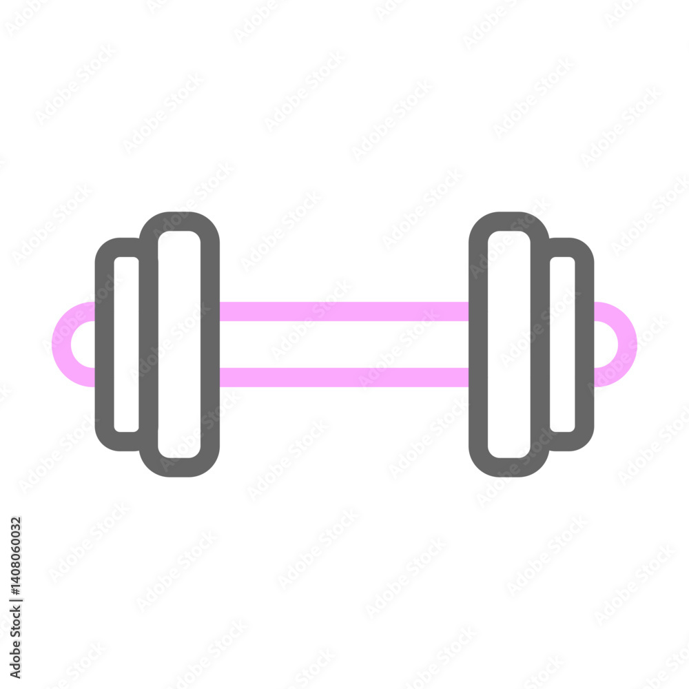 Dumbell Vector Line Lt Pink Grey Icon Design