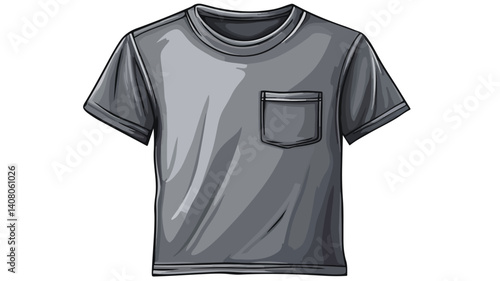 Modern Grey Men's T-Shirt Cartoon Illustration Vector