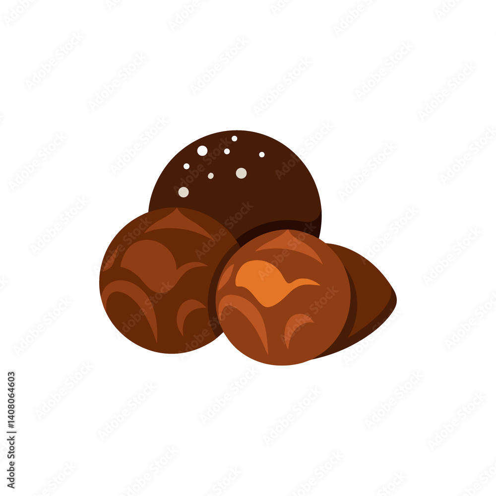 Chocolate Truffles with Cocoa on Transparent Background Chocolate Truffles with Cocoa on Transparent Background