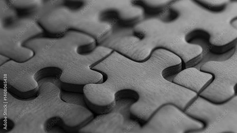 Puzzle pieces interlock to create professionals, symbolizing teamwork and new employee entry into company structure