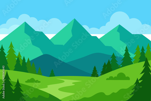 landscape with mountains