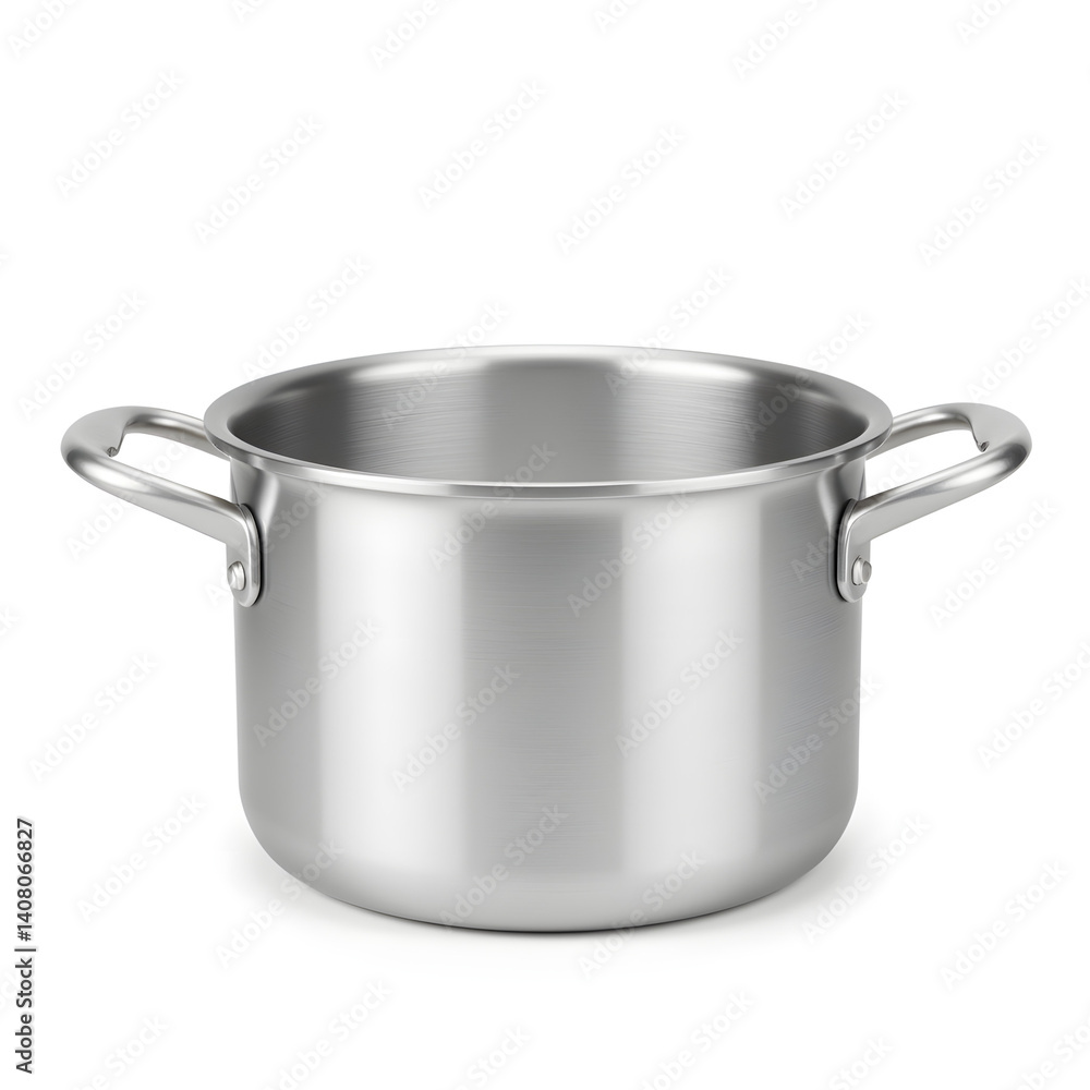 Stainless steel pot on white background Stainless steel pot on white background