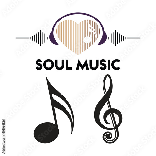 music notes vector illustration and soul music