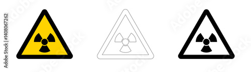 Ionizing radiation warning symbol in vector format