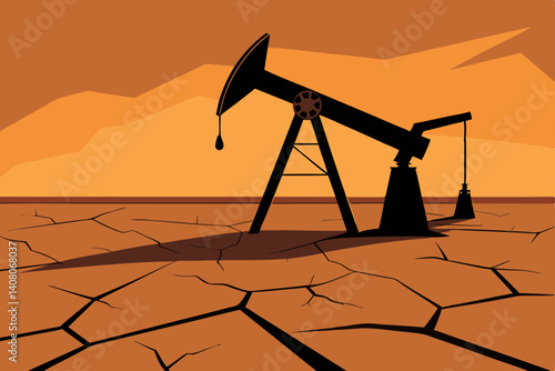 oil pump in desert